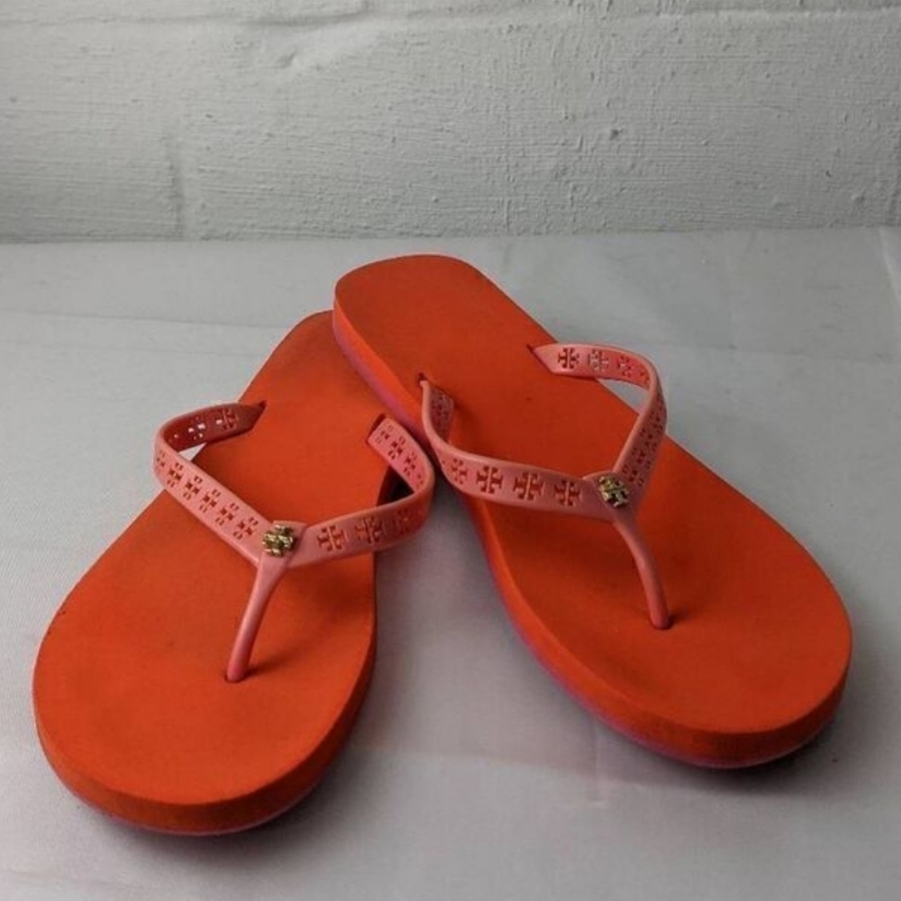 Tory Burch Flip Flops Orange/Salmon Thong Sandals Size 9